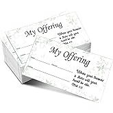 Eaasty 200 Pcs Church Offering Envelopes Bill Size Donation,Flower Style | Preprinted Fields Name and Amount My Offering Church Tithe Envelope for Donation Tithes and Religious Giving