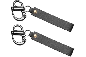 QUFA Quick Release Clip Shackle for SCBA Mask, Firefighter Accessories, Marine Grade 316 Stainless Steel Shackle for Rigging with Leather Handle 2-Pack