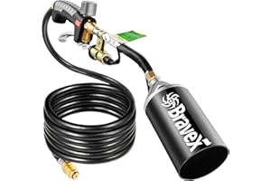 STEINBRÜCKE Propane Torch - Weed Torch Weed Burner Torch for Propane Tank with 10FT Hose for Garden, Stumps Wood Ice Snow Roofing