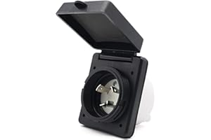 Veepeak 30 Amp Shore Power Inlet NEMA L5-30P 125V Twist Locking Power Plug for Marine Boat RV Trailer Camper, Weatherproof, E