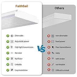 FAITHSAIL Dimmable 4FT LED Wraparound Light, 3 CCT