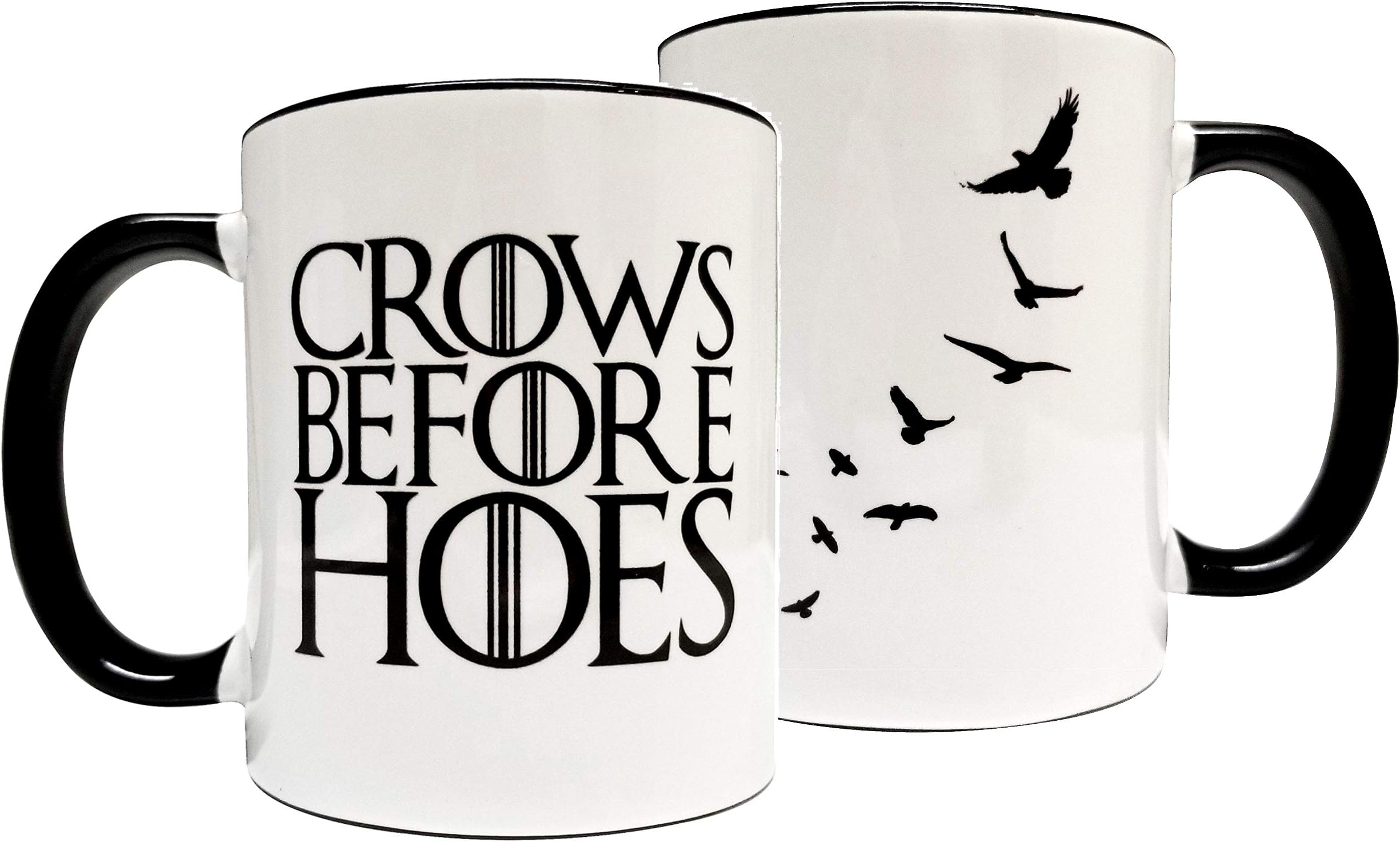 Crows before Hoes 11oz Grade A Quality Ceramic Mug/Cup - Inspired by Game of Thrones The Nights Watch - Foam Box