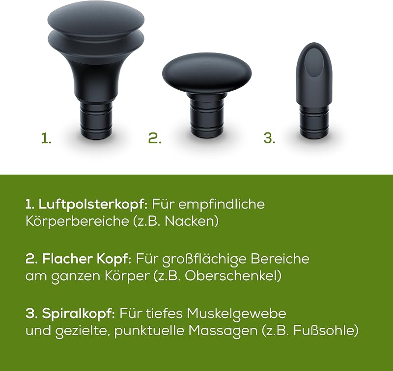 MG 79 Massage Gun Sensitive, kompakte Massagepistole mit 3 Aufsätzen, sanfte Triggerpunktmassage für empfindliche Körperbereiche, handliches Muskelmassagegerät mit 3 Intensitätsstufen