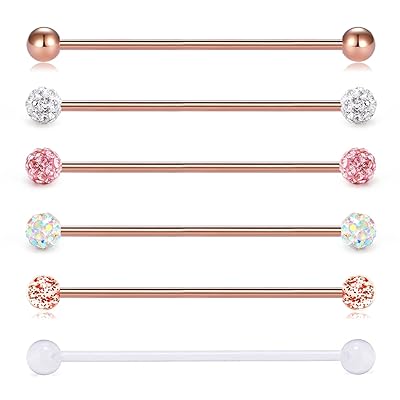 Industrial Barbell Ear Piercing Set Pieces 14G Bahrain Ubuy