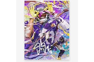 WHZKCYH 2025 Rugby Star Justin Jefferson Poster For Kids Bedroom Wall Decor-Football Superstar Signed Posters Canvas Art Print Picture For Fans Boy Teen Gifts