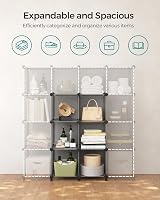 SONGMICS 6 Cube Storage Unit Modular Plastic Organizer 30x30x30 cm Grey LPC06G view 6