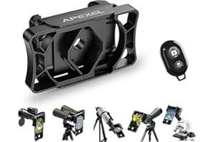 APEXEL Telescope Phone Adapter, One-Piece Binocular Photo Adapter for Android & iPhone, Phone Holder Mount for Telescope, Mon