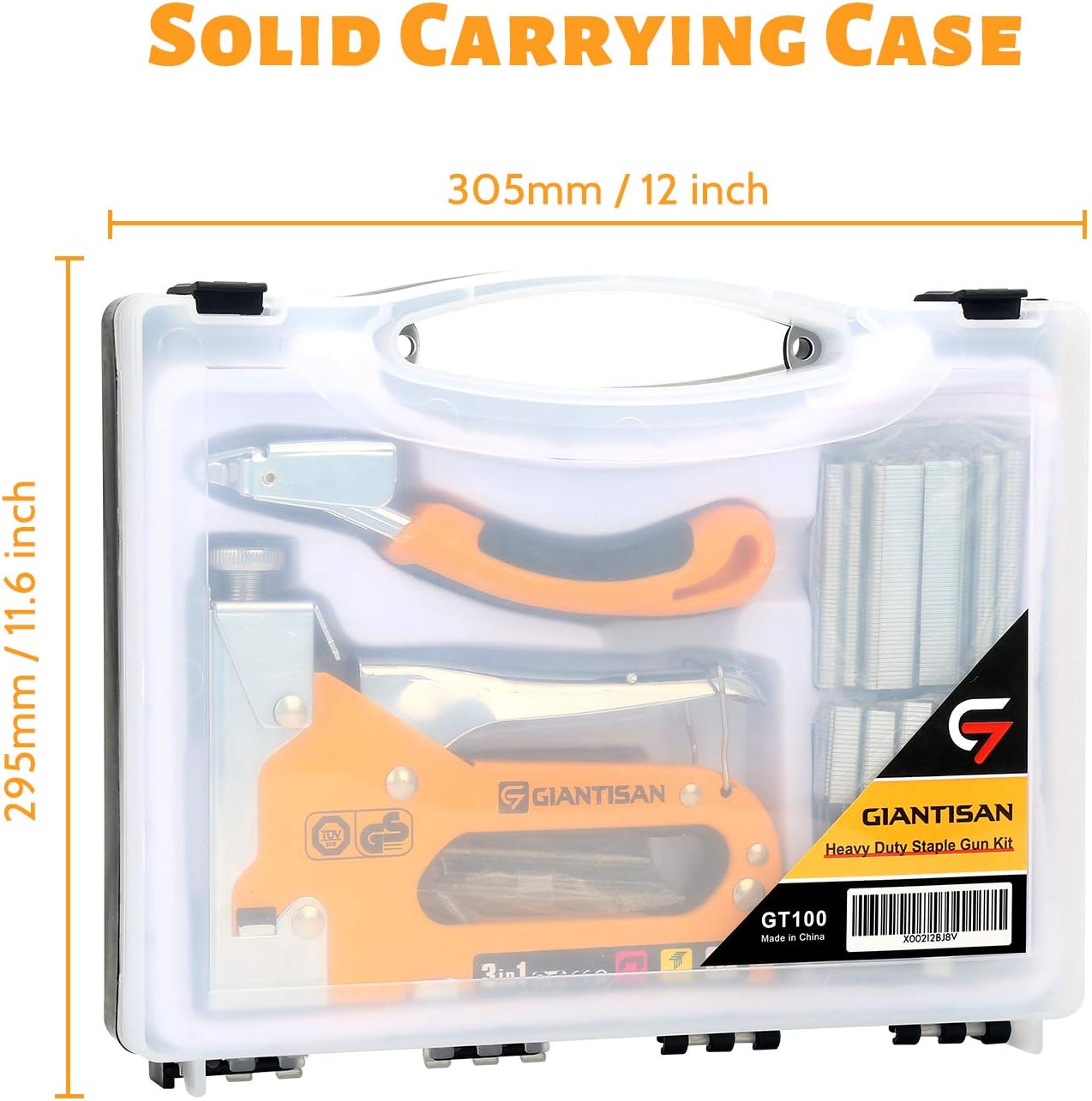 GIANTISAN Staple Gun, 3 In 1 Heavy Duty Staple Gun Kit With Remover and 3000 Staples for Upholstery, DIY, Fixing Material, Decoration, Carpentry, Furniture: Home Improvement