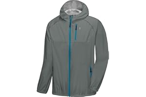 Little Donkey Andy Men's Cycling Stretch Rain Jacket with Hood, Windproof and Waterproof, Ultralight Windbreaker,Packable