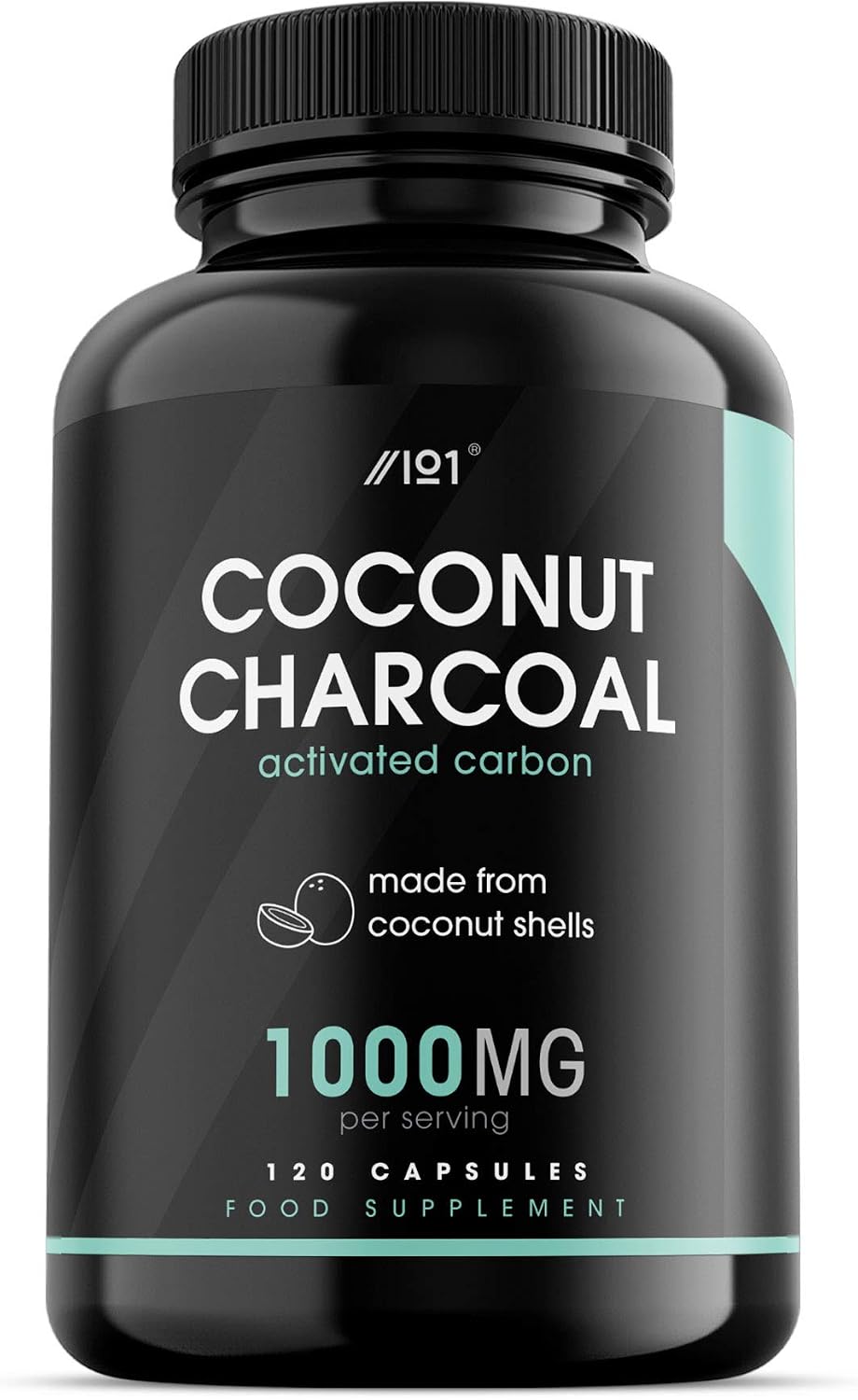 Organic Activated Coconut Charcoal 2000mg, 90 Vegan Capsules, Bloating & Gas, Digestion & Flatulence Natural Relief