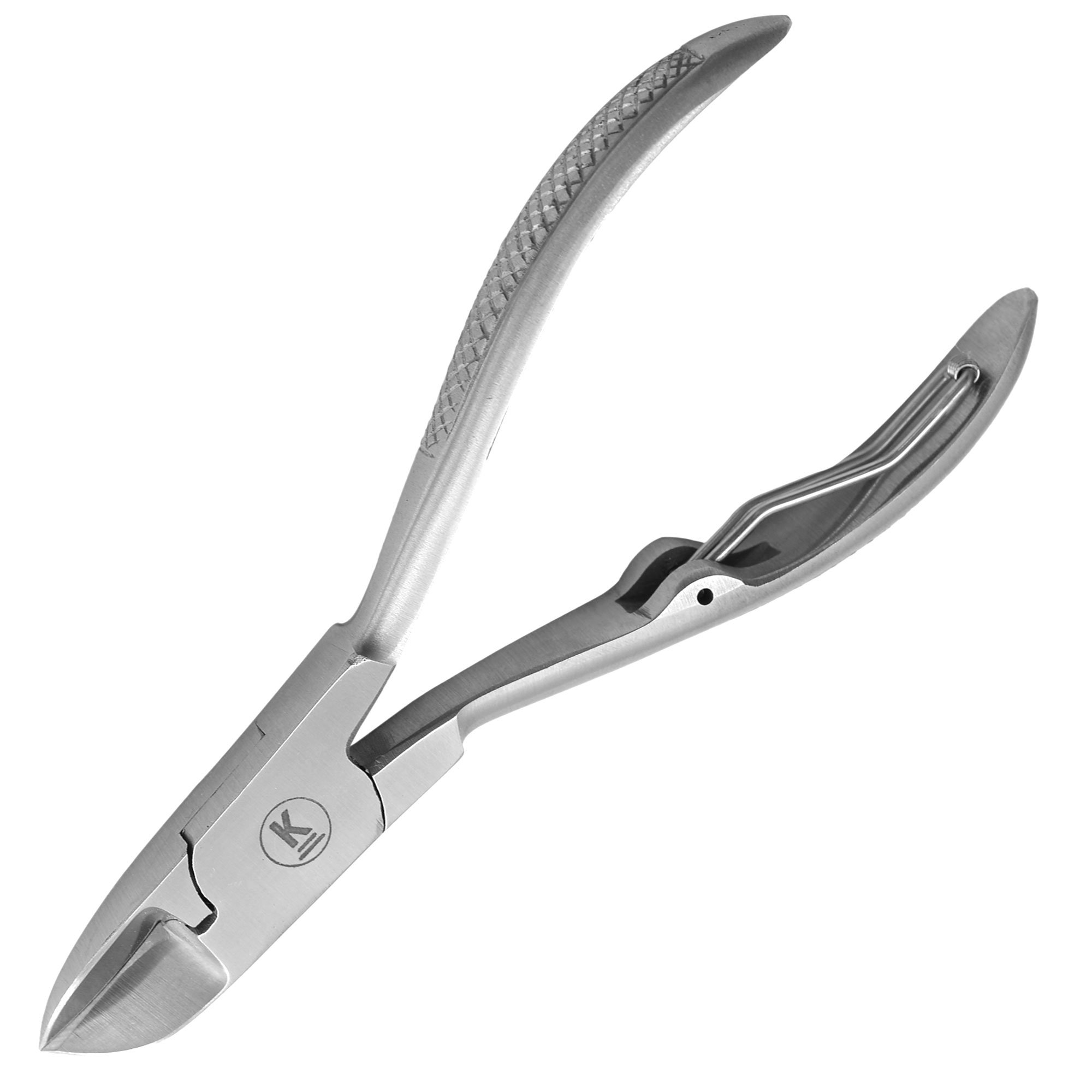 K-Pro Nail Nippers - Mens Heavy Duty Toenail Clippers/Cutters for Thick Toe Nails - Podiatry (Satin)