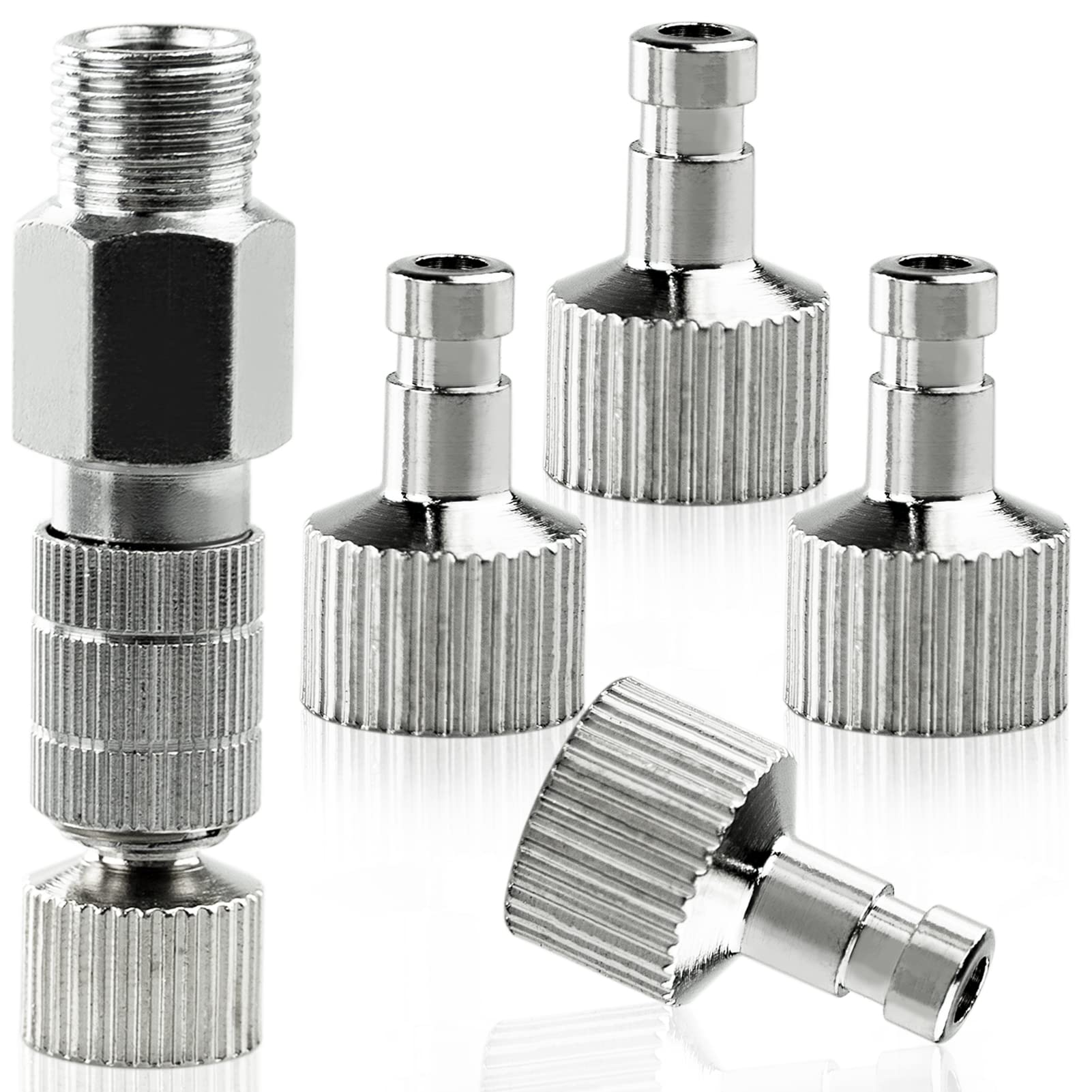 5 PCS Airbrush Quick Release Coupling Disconnect Adapter Kit, Airbrush Compressor,Includes a 1/8 Female and 4 1/8 Males