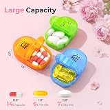 AUVON Weekly Pill Organizer with Pink PU Leather Case 7 Day 2 Daily Trips view 5