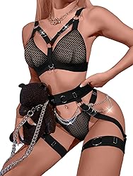 Lilosy Sexy Chain Strappy Garter Belt Women
