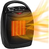 Portable Electric Space Heater, 1500W/750W Ceramic Heater with Thermostat, Heat Up 200 Square Feet in Minutes, Safe and Quiet