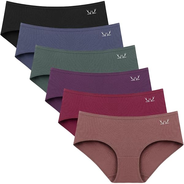 INNERSY Women's Cotton Hipster Panties 6-Pack – Low Rise, Breathable, Tagless & Soft Everyday Underwear