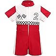 IDOPIP Baby Boys 1st 2nd Birthday Outfit Race Car Driver Romper Girls Boy Racer Jumpsuit Racing Suit Toddler Dress up Costume