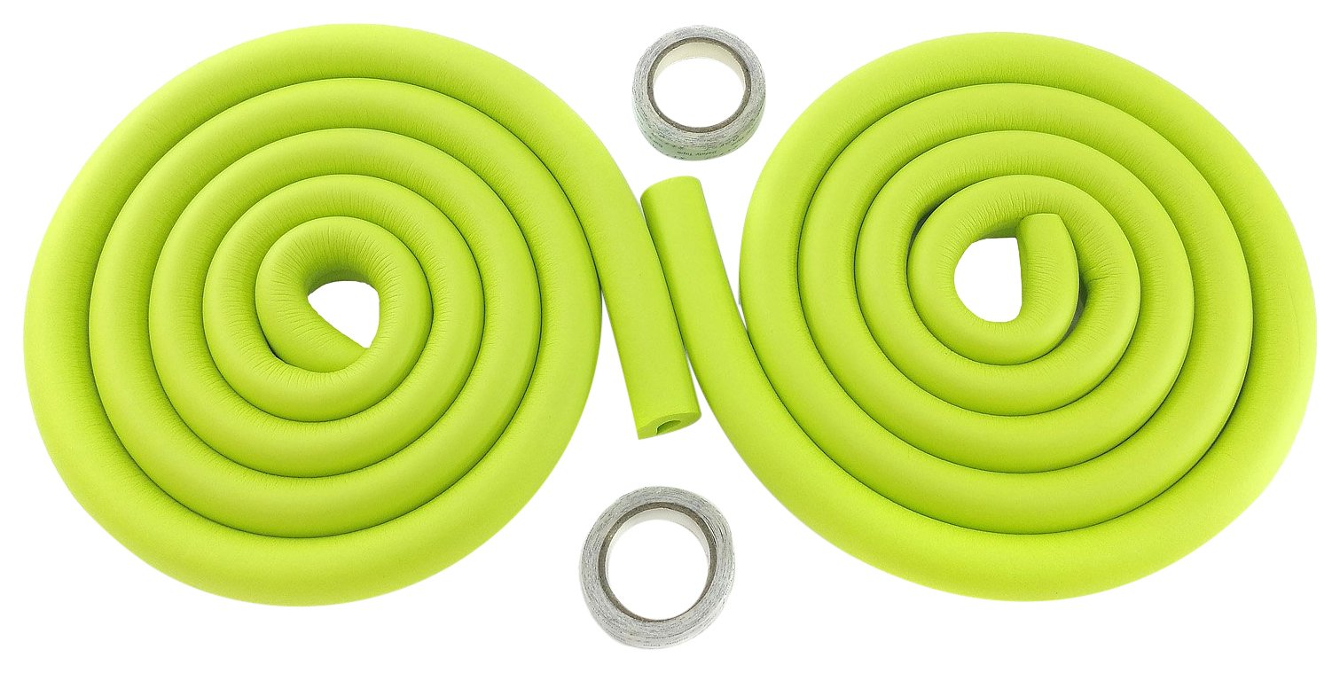 HIMRY 4 Metres (2 x 2 M) U-shaped glass table edge protection thicken baby safety, shock protection table furniture edge, sponge cushion, child-safe edge protection, anti-collision bumper, green KXD7003 green