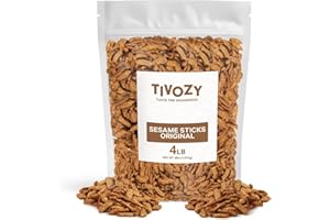 TIVOZY Sesame Sticks Original - Delicious and Fresh Gourmet Seed Snacks with the Perfect Mix of Roasted and Salty Flavor for Midday Snacking, Office On-The-Go Indulgence 4 Lb Bulk Pack