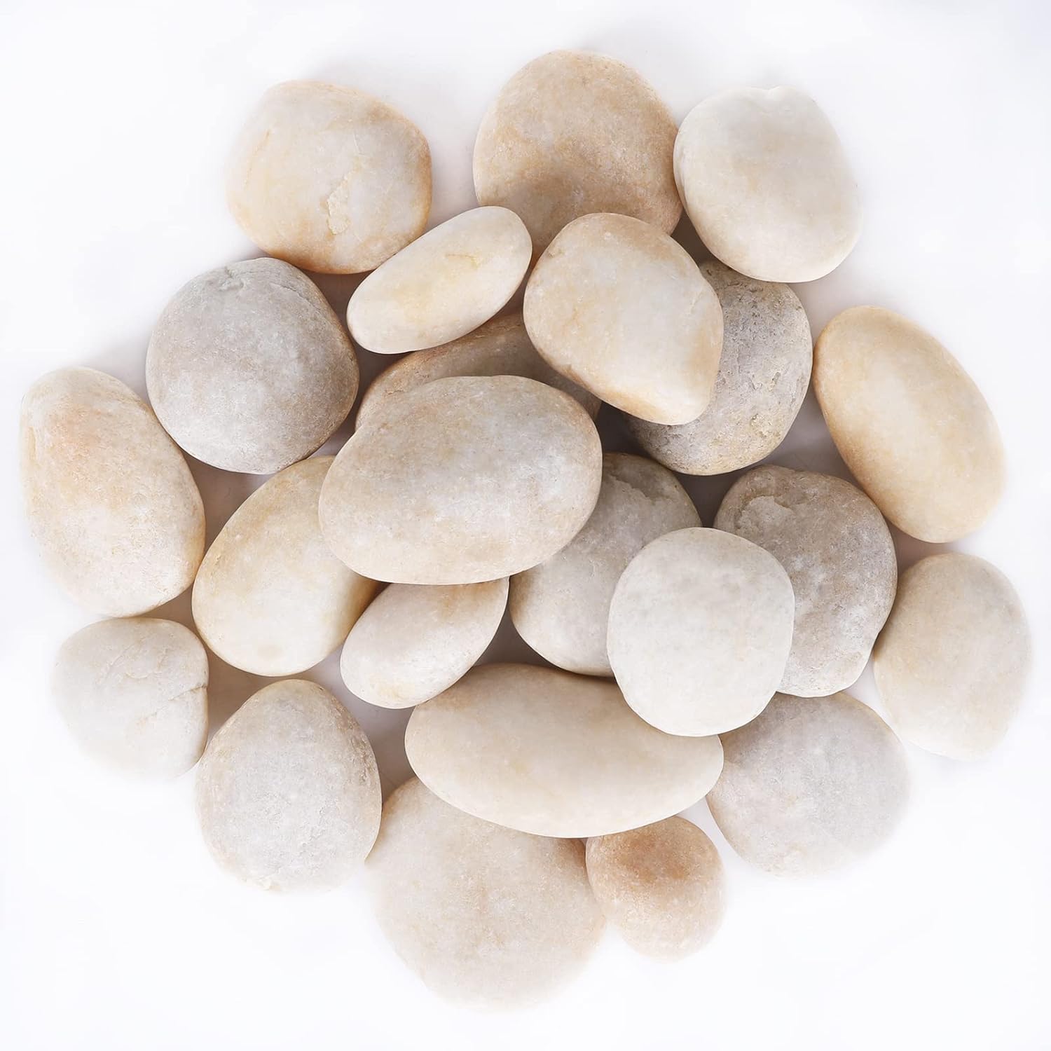 Vase Fillers - Ausluru 11LB Smooth Pebbles River Rocks, 100% Natural Hand-Picked Premium Decorative Pebbles, Ideal for Garden Landscaping, Home Decor, Aquariums, Painting, Crafting and Gifts, Cream White