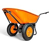SuperHandy Ultra Duty Electric Powered Wheelbarrow Utility Cart 24V DC 180W AGM Driven 330LBS (150kgs) Capacity & 4 cu.ft. of
