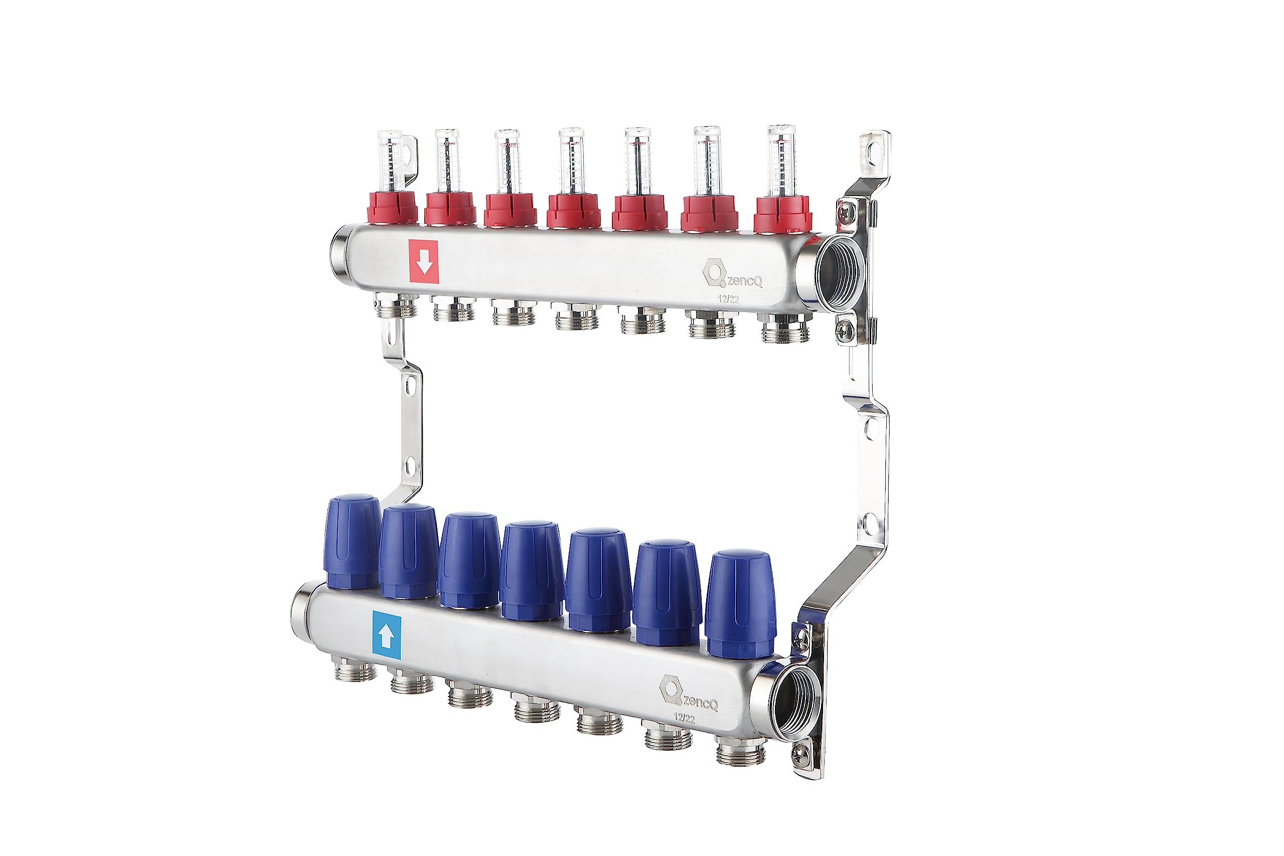 zencQ PRE-ASSEMBLED DISTRIBUTOR WITH FLOW METERS 7 HEATING CIRCUITS