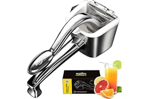 SUCCFLY Lemon Squeezer Stainless Steel, Manual Juicer Citrus Lime Orange Fruit Squeezer Heavy Duty Ergonomic Handle Labor-sav