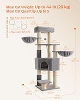 Feandrea Cat Tree Large Cats Heavy-Duty with Warm Pads 9 Scratching Posts view 7