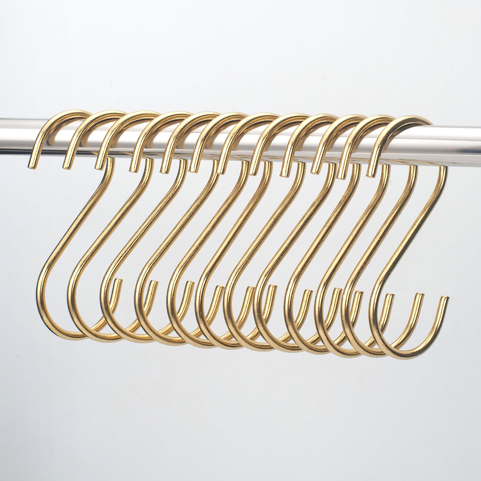 Photo 1 of YANGQIHOME 12 Pieces, Brass S Shaped Hooks, Gold Coat Clothes Towel Hangers, Kitchen Pots Pans Coffee Cups Rack Hooks