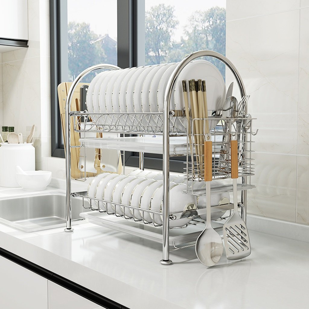 Multifunktionale Edelstahl Küche Lagerregal Zweiter Stock Küchenregale