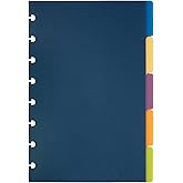 TUL Custom Note-Taking System Discbound Tab Dividers, 5 1/2" x 8 1/2", Junior Size, Assorted Colors