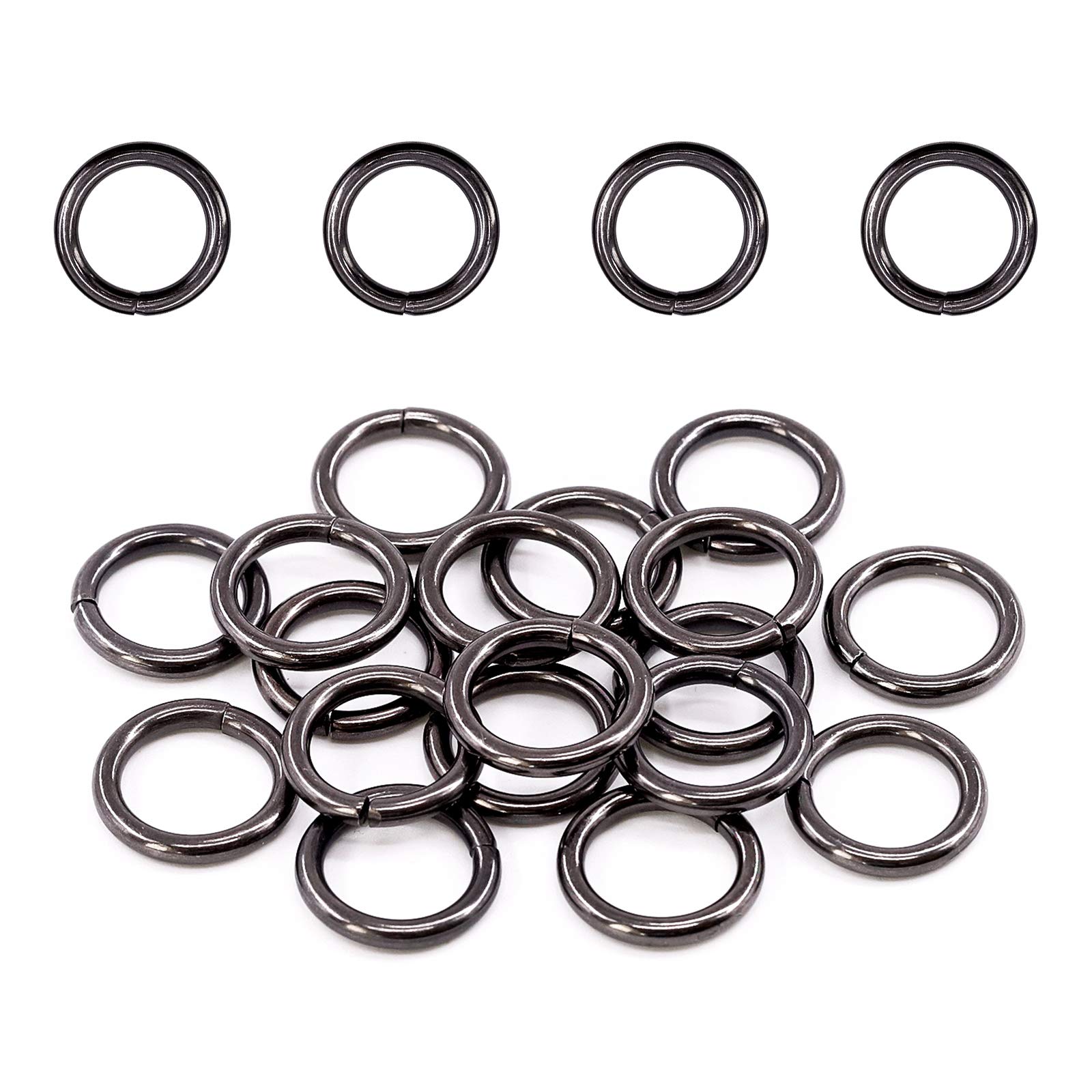Swpeet 60Pcs Heavy Duty 3/5 Inch - 16mm Gun-Black Multi-Purpose Metal O Ring Metal Rings for Hardware Bags Ring Hand DIY Accessories Keychains Belts and Dog Leas (Gun-Black, 3/5 Inch)