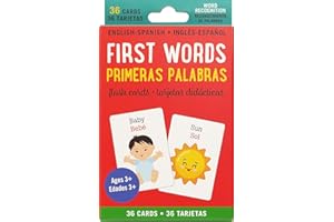 Bilingual Flash Cards - First Words (English and Spanish Edition)