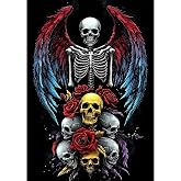 SENQAO Skull Diamond Painting Kits for Adults, 5D Halloween Diamond Art Kits for Adults Beginner, DIY Full Drill Horror Diamonds Paintings Gem Art and Crafts Kit Home Decor Gift 12x16inch