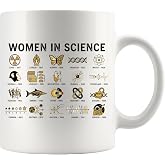 Panvola Women In Science Science Lovers Gifts Ceramic Mug 11oz White | Physics Chemistry Biology Teachers Students Scientist Physicist Chemist Gifts Novelty Drinkware