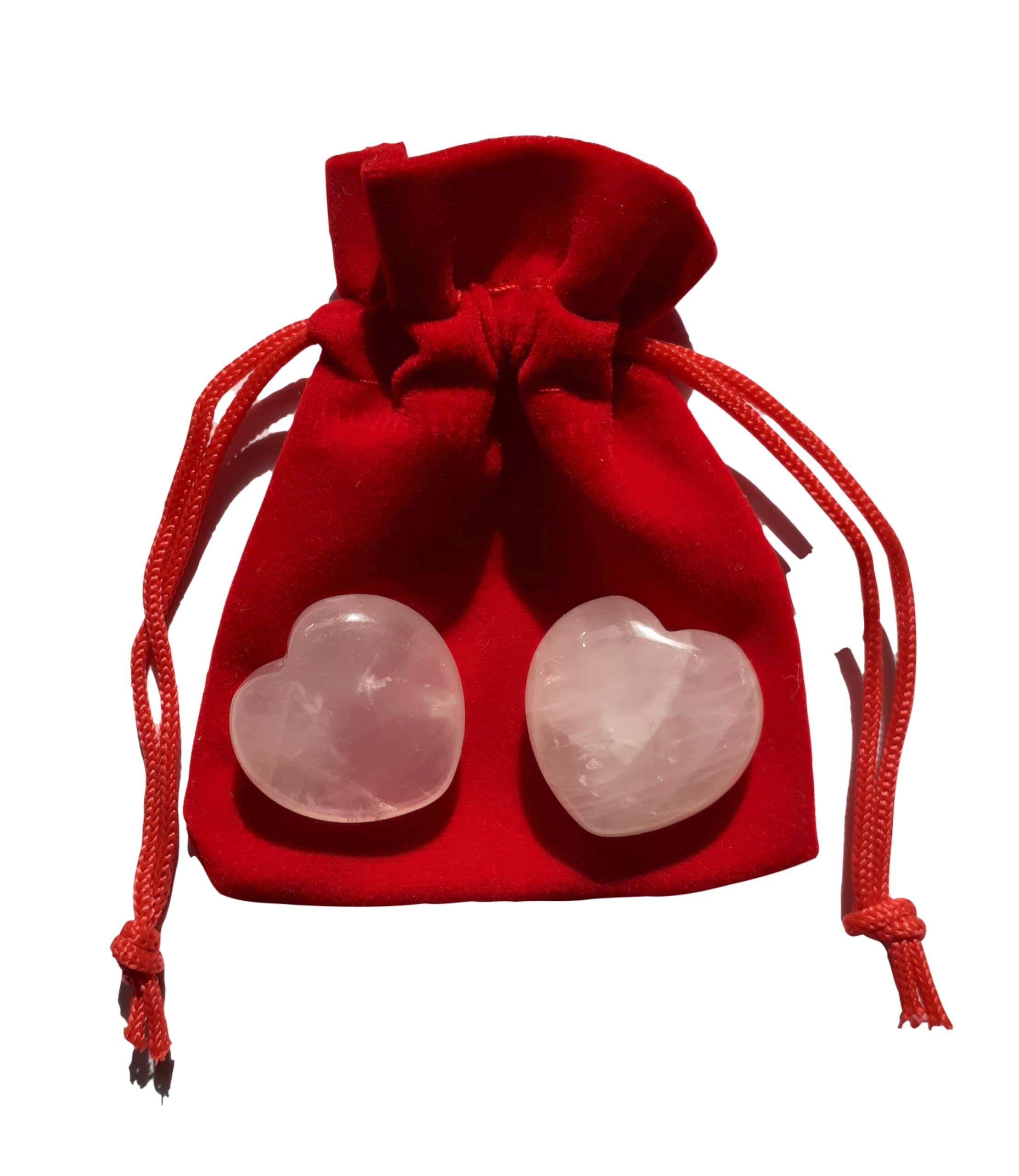 Rose Quartz Hearts x 2 - Love, Compassion, Self Esteem - Heart Chakra - Valentines Gift