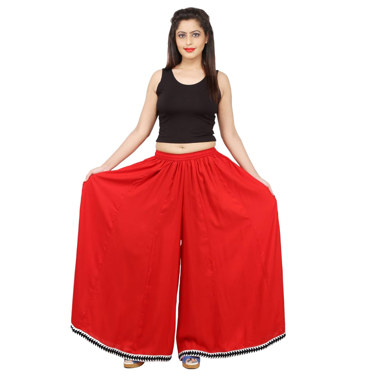 khazana basics women's rayon palazzo pants