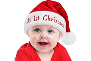 RJVW Baby Santa Hat: Christmas Hat for Infant, Baby Xmas Holiday Classic Santa Claus for Christmas New Year Party