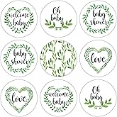 Greenery Baby Shower Favor Stickers - Baby or Birthday Party Favors - 180 Stickers