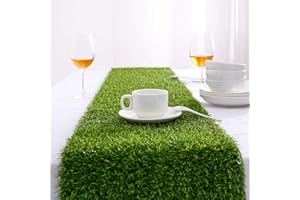 Grass Table Runner - Farochy Artificial Grass Table Runner Synthetic Grass Runners for Table Decor for Wedding, Birthday Party, Banquet, Baby Shower (14 x 120 inches)