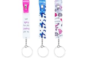 ZYTONGMAO 3PCS Credit Card Puller, Cute Debit Bank Card Grabber for Long Nails ATM Keychain Women with Plastic Clip
