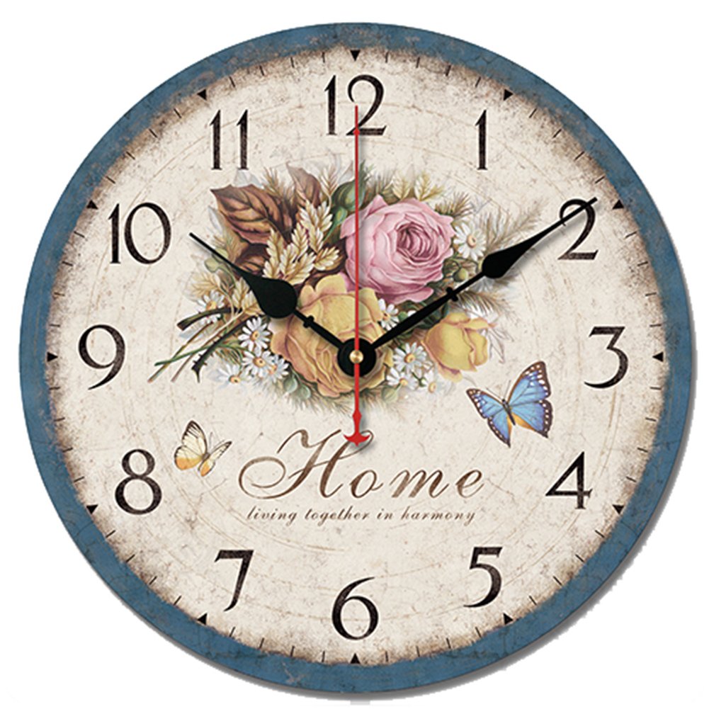SWHONG Wall Clock Silent Non-ticking 10 Inch/25.4cm,Clocks for Living Room Office Kitchen