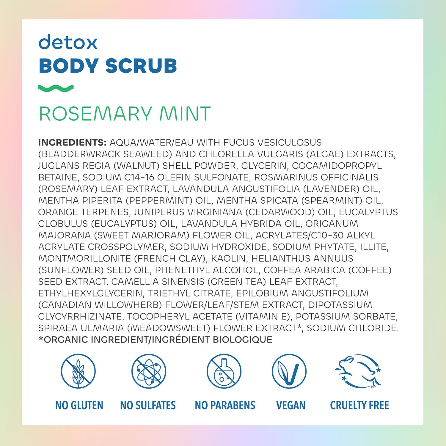 Seaweed Bath Co. Detox Body Scrub, Rosemary Mint Scent, 6 Ounce, Sustainably Harvested Seaweed, French Sea Clay, Coffee Extract