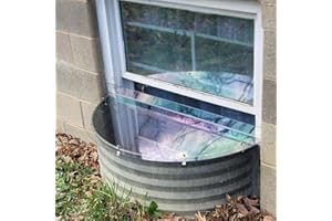 Basement Window Well Covers, Egress Window Well Cover Outside, Heavy Duty Clear Polycarbonate, UV Resistant, Windproof, Water