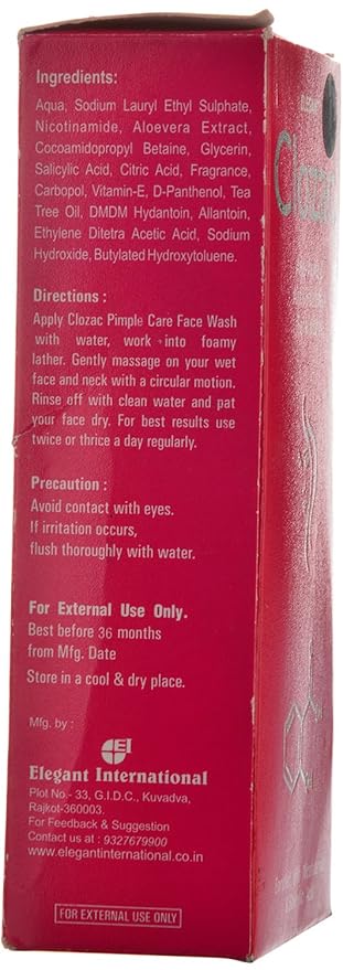 clozac anti acne face wash