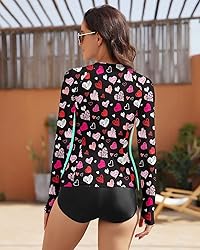 WOWENY Women Rash Guard Long Sleeve Swimsuit Top