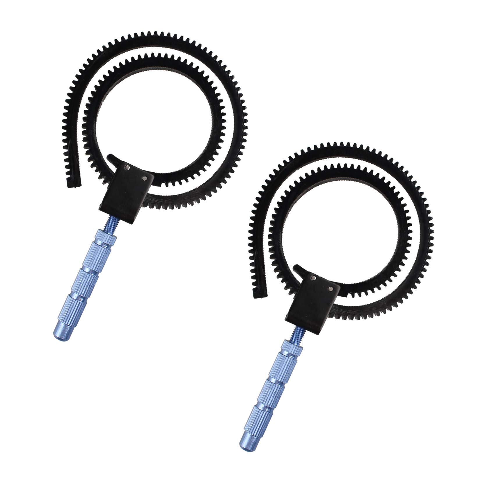 Futheda 2Pcs Adjustable Handle Follow Focus Zoom Ring Lever, Rubber Focal Gear Strap Photograph Accessories Compatible with DSLR/SLR Digital Camera Video Camcorder