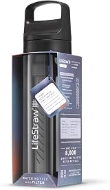 LifeStraw Go Series Water Filter Bottle 22oz Nordic Noir BPA-Free Travel view 3