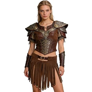 Medieval Thigh Armor Tassel Knights Skirt Cosplay Halloween Gladiator Viking Medieval Warrior Costume LARP Fringe Skirt Belt