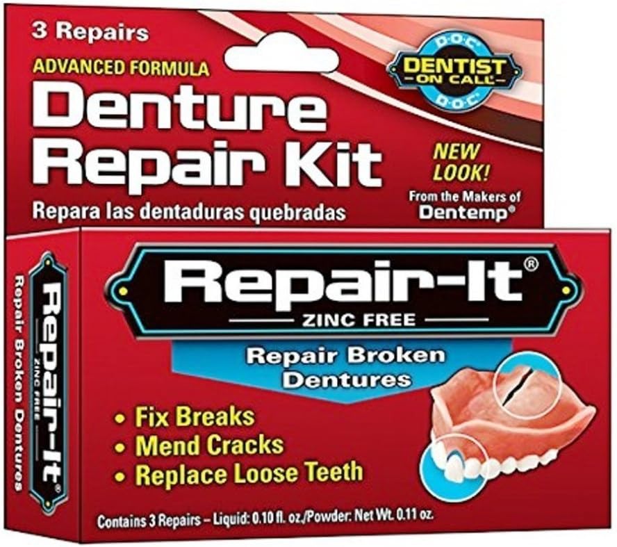 Dentemp Emergency Denture Repair Kit 3 Repairs ( Pack of 2 ) Amazon